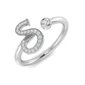 Initials Diamond Ring 0.1ct – SR52-S – 18k White Gold