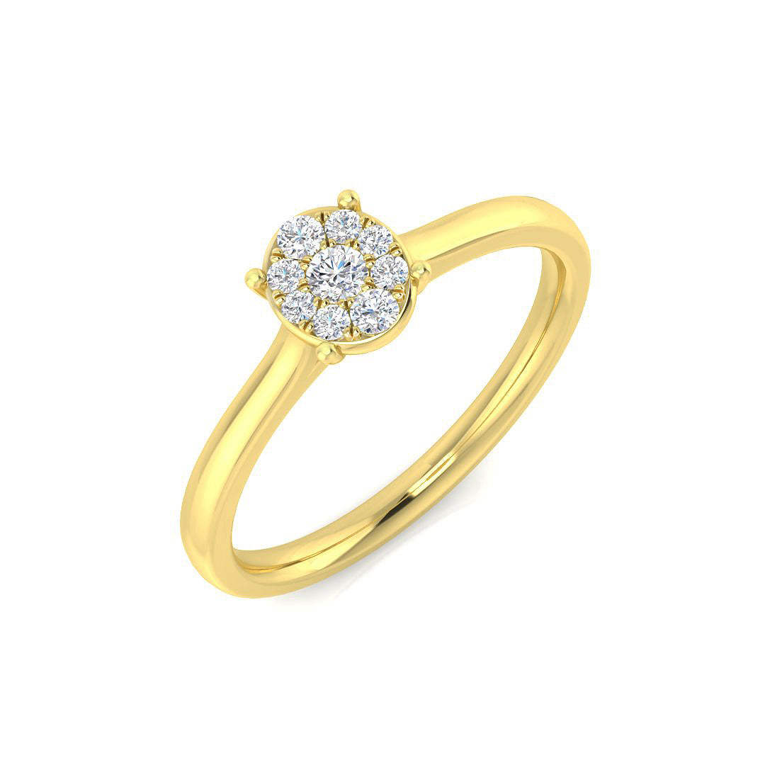 Cluster Diamond Ring 0.1ct – SR620 – 14k Yellow Gold