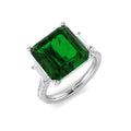 Three Stone Diamond Ring 7.55ct – SR625~EM – 18k White Gold