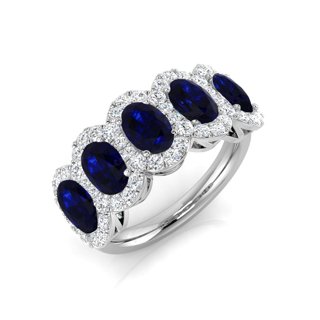 Five Stone Diamond Ring 2.92ct–3.32ct – SR631~BS – 18k White Gold