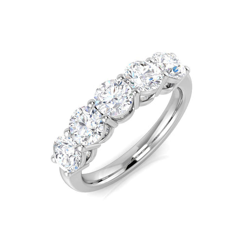 Five Stone Diamond Ring 1.9ct–1.91ct – SR659 – 18k White Gold