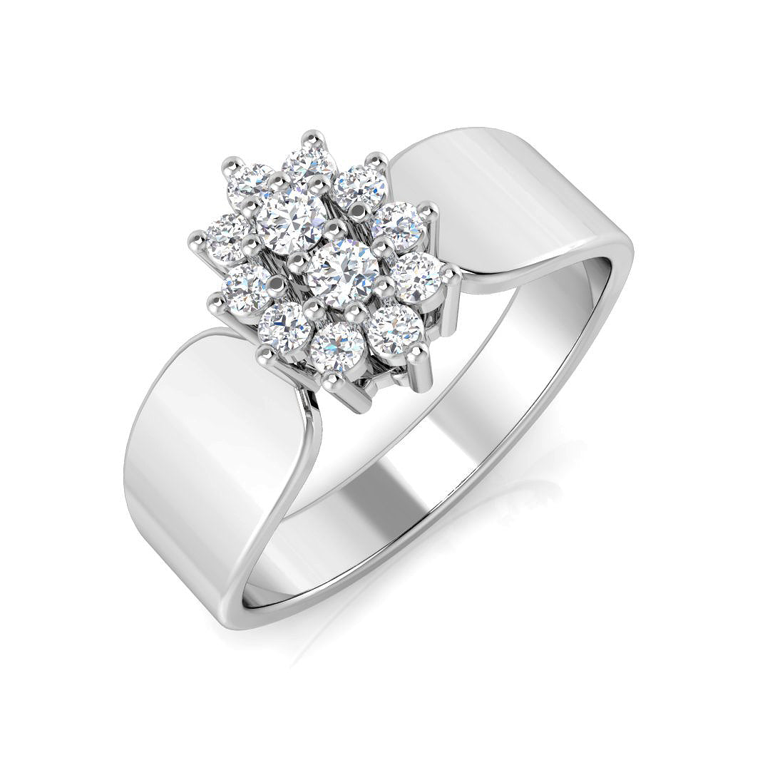 Cluster Diamond Ring 0.21ct – SR671 – 14k White Gold