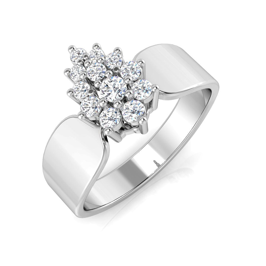 Cluster Diamond Ring 0.26ct – SR672 – 14k White Gold