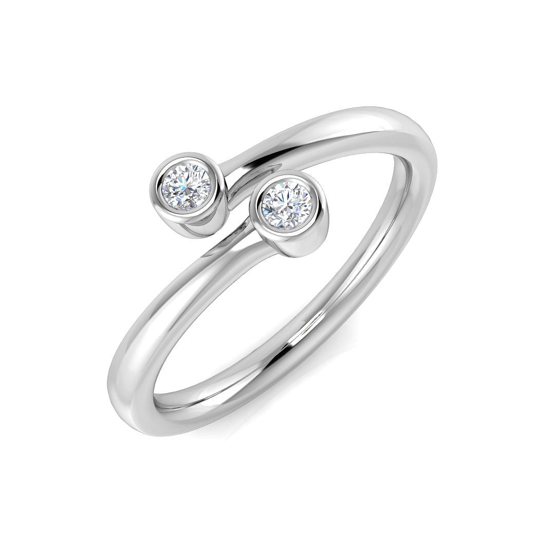 Two Stone Diamond Ring 0.13ct – SR978 – 18k White Gold
