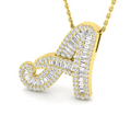 Small Baguette Pendant - Yellow Gold