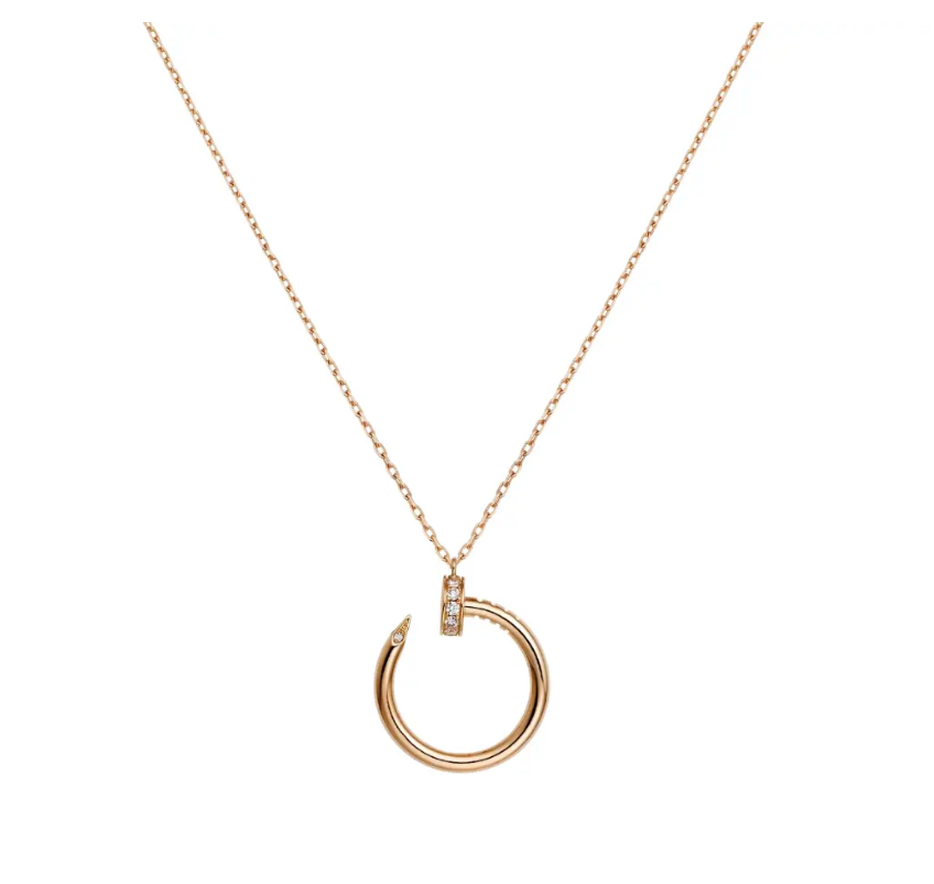 Diamond-Tip Spike Necklace - Rose Gold