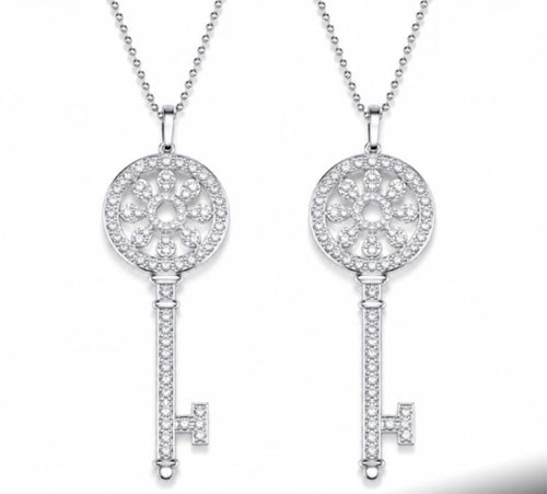 Crystal key pendant necklace