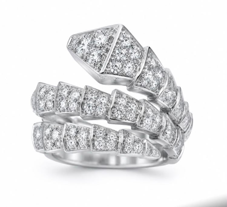 Diamond Serpent Wrap Ring - product shot