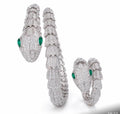 Diamond Serpent Bangle - product shot showing bracelet and ring set