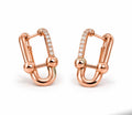 Diamond Pavé Link Hoop Earrings product shot in rose gold