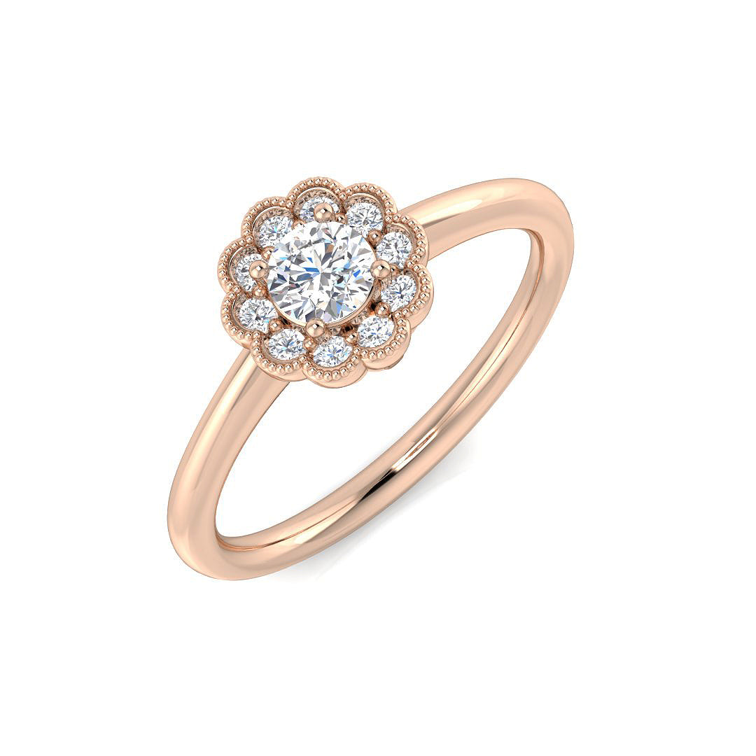 Cluster Diamond Ring 0.29ct–0.77ct – SR5070 – 18k Rose Gold