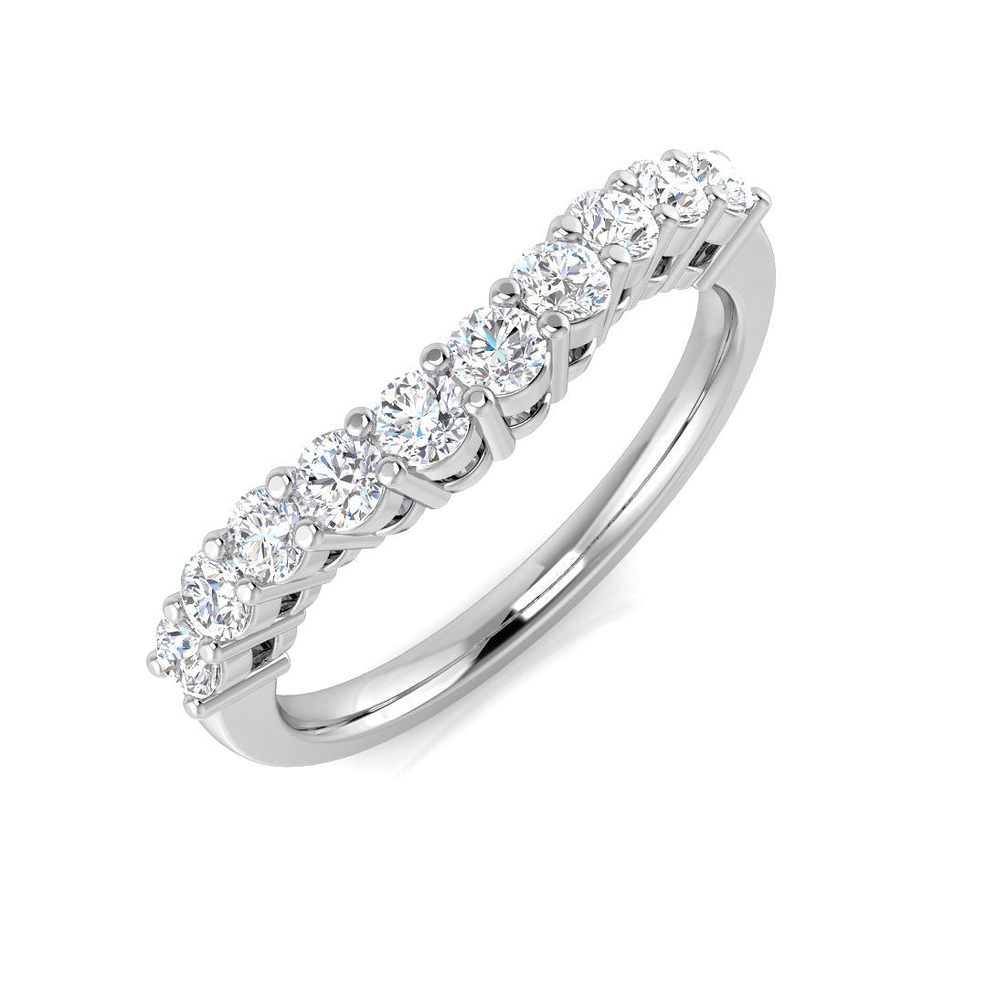 Half Eternity Diamond Ring 0.61ct – XYR11511 – 18k White Gold