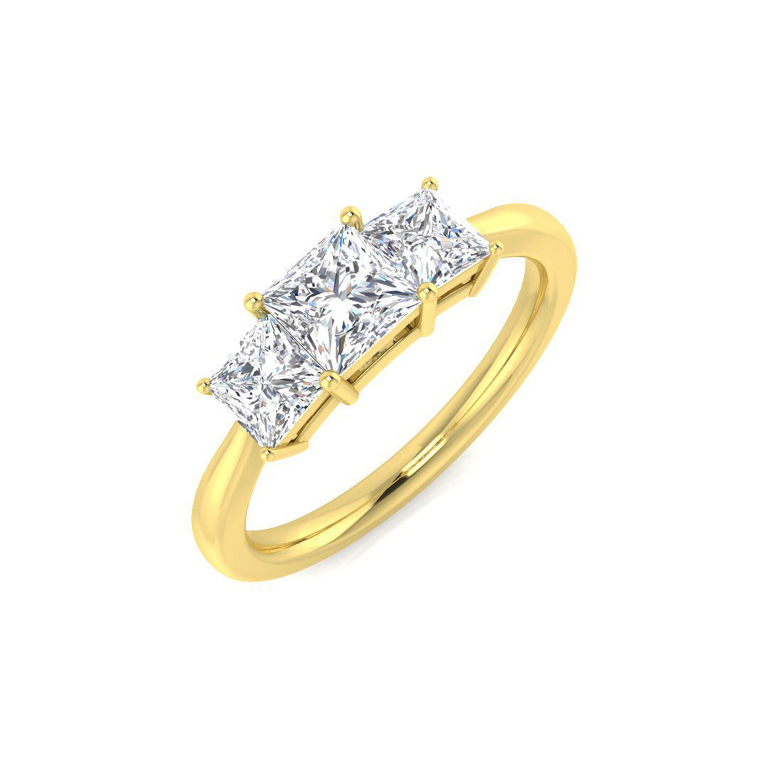 Three Stone Diamond Ring 0.87ct–1.33ct – SR3744 – 18k Yellow Gold