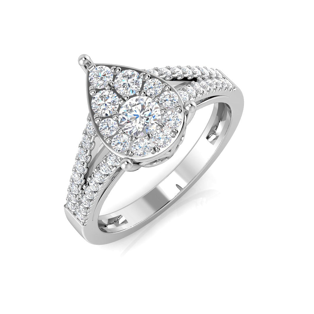 Cluster Diamond Ring 0.61ct – XYR11921 – 18k White Gold