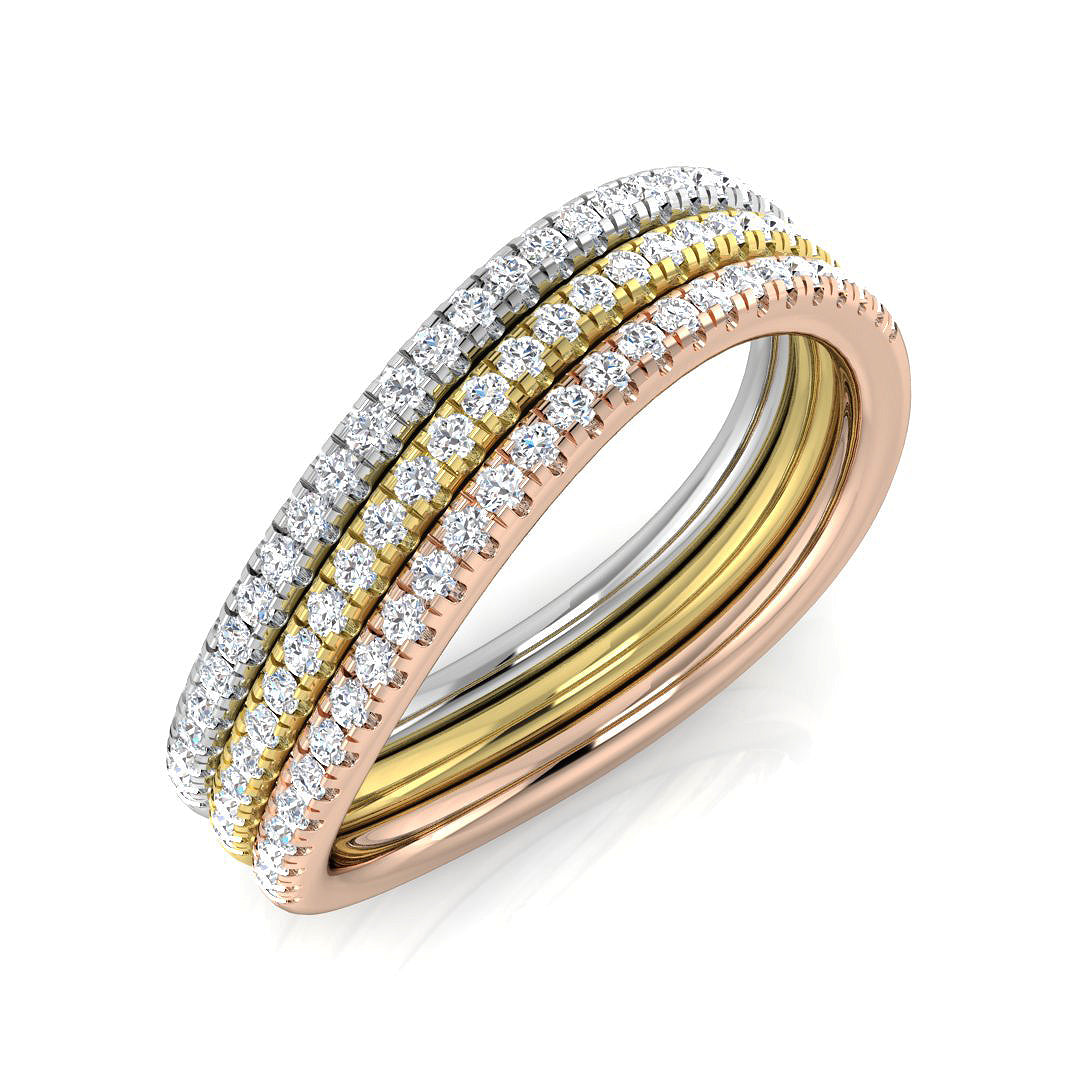 Fancy Diamond Ring 0.28ct–0.31ct – XYR13284 – 18k Three Tone Gold