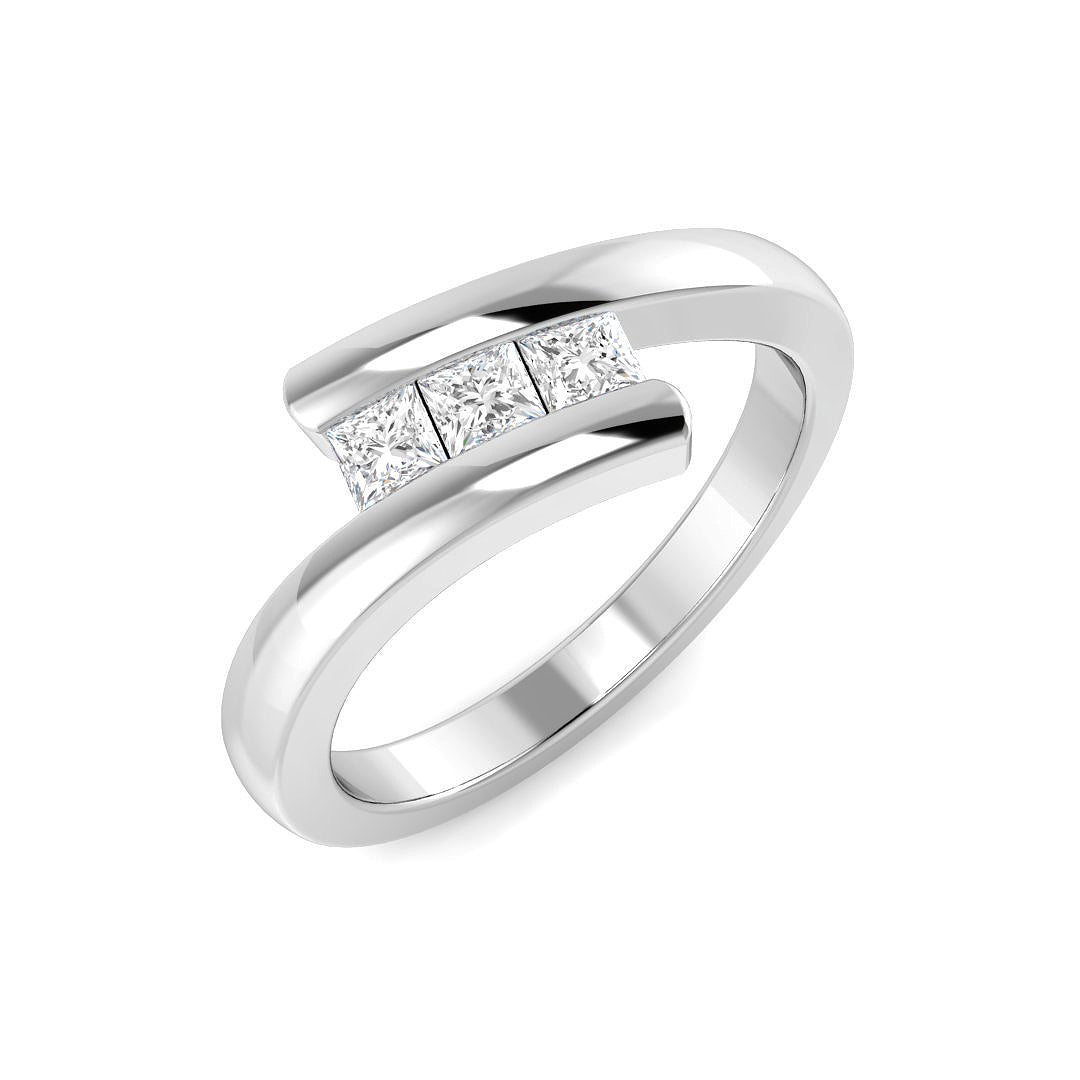 Three Stone Diamond Ring 0.32ct – XYR6741 – 18k White Gold