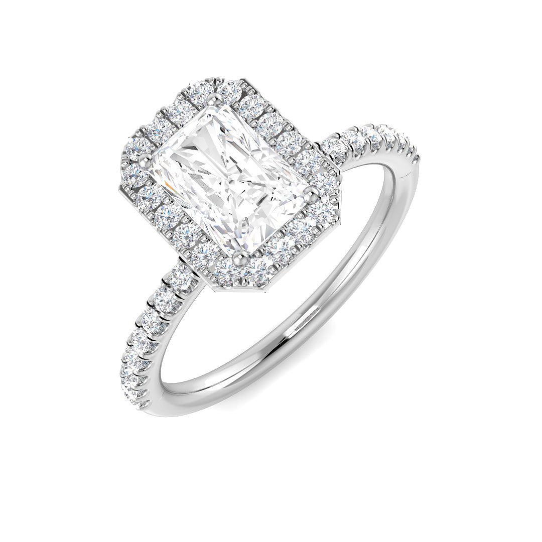 Halo Diamond Ring 0.98ct–5.71ct – SL9675 – 18k White Gold