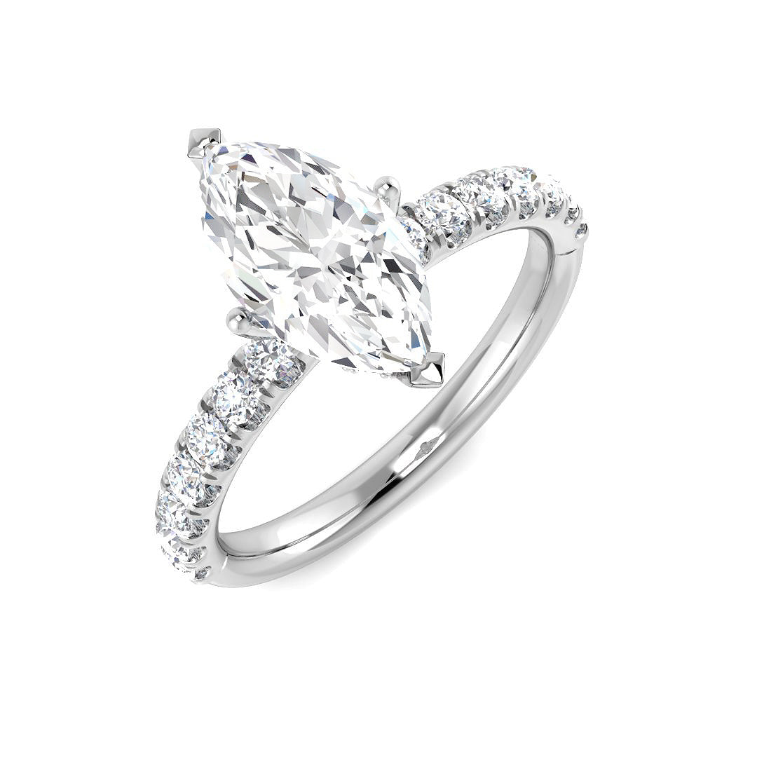 Engagement Lab-Grown Diamond Ring 2.64ct – SR8003 – 18k White Gold