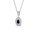 Blue Sapphire Diamond Ring 0.33ct – SP7143~BS – 18k White Gold