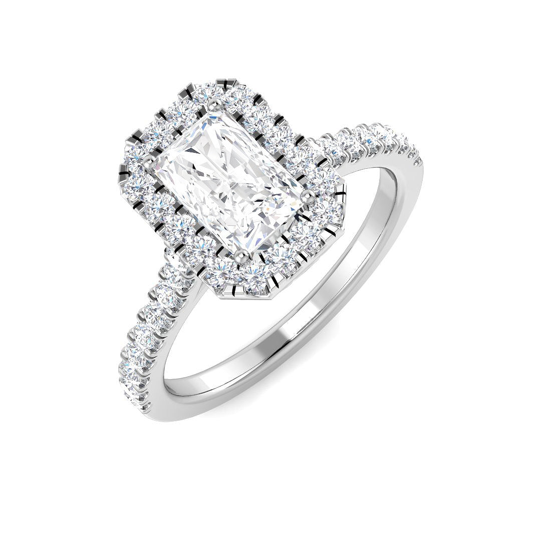 Halo Diamond Ring 0.98ct–5.71ct – SL9675 – 18k White Gold