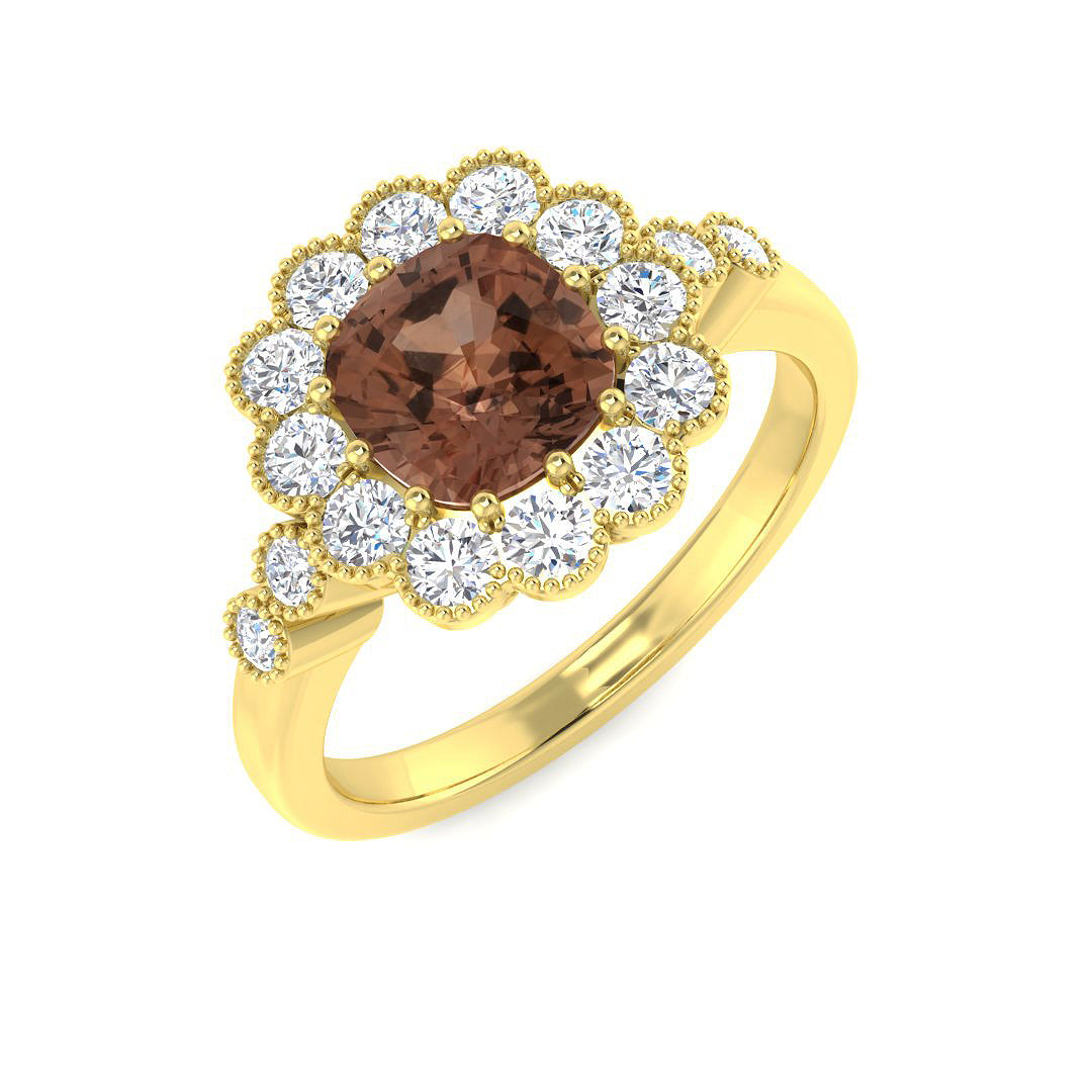 Vintage Diamond Ring 2.13ct – SR7749~BRN – 9k Yellow Gold