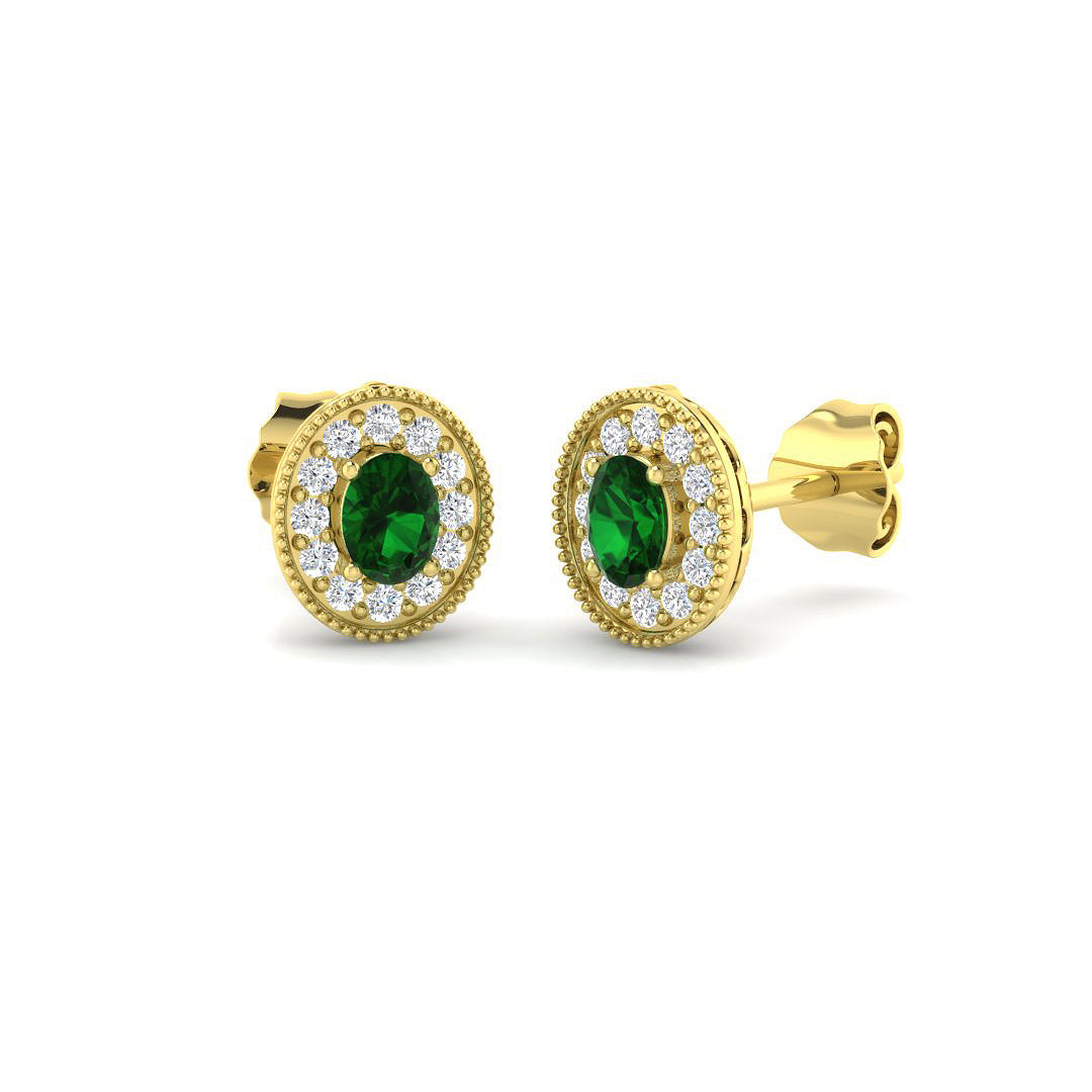 Halo Diamond Ring 0.47ct – SE7723~EM – 18k Yellow Gold