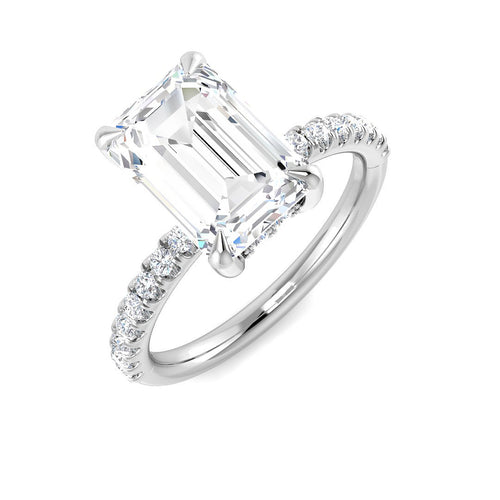 Engagement Lab-Grown Diamond Ring 3.38ct–3.41ct – SR5908 – 18k White Gold