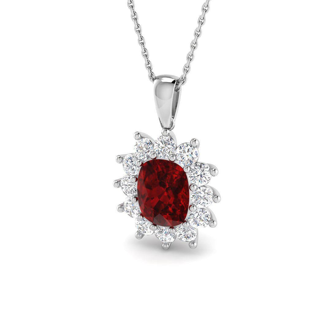 Ruby Lab-Grown Diamond Ring 3.76ct–7.68ct – SP6664~RY – 18k White Gold