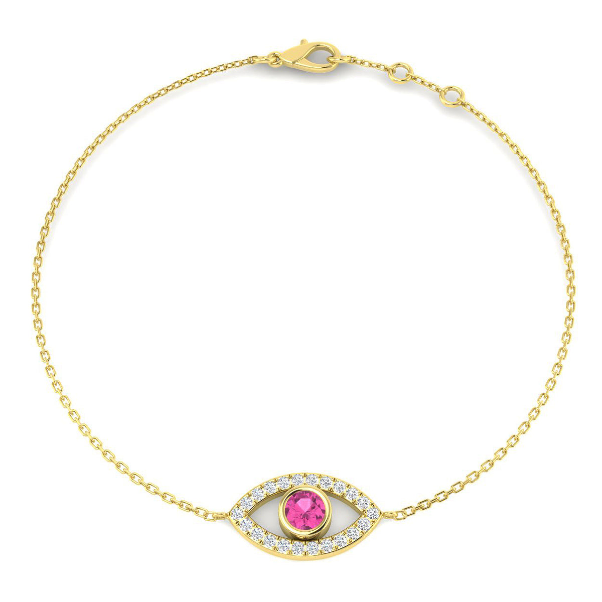 Pink Sapphire Diamond Ring 0.52ct – SB3012~PS – 18k Yellow Gold
