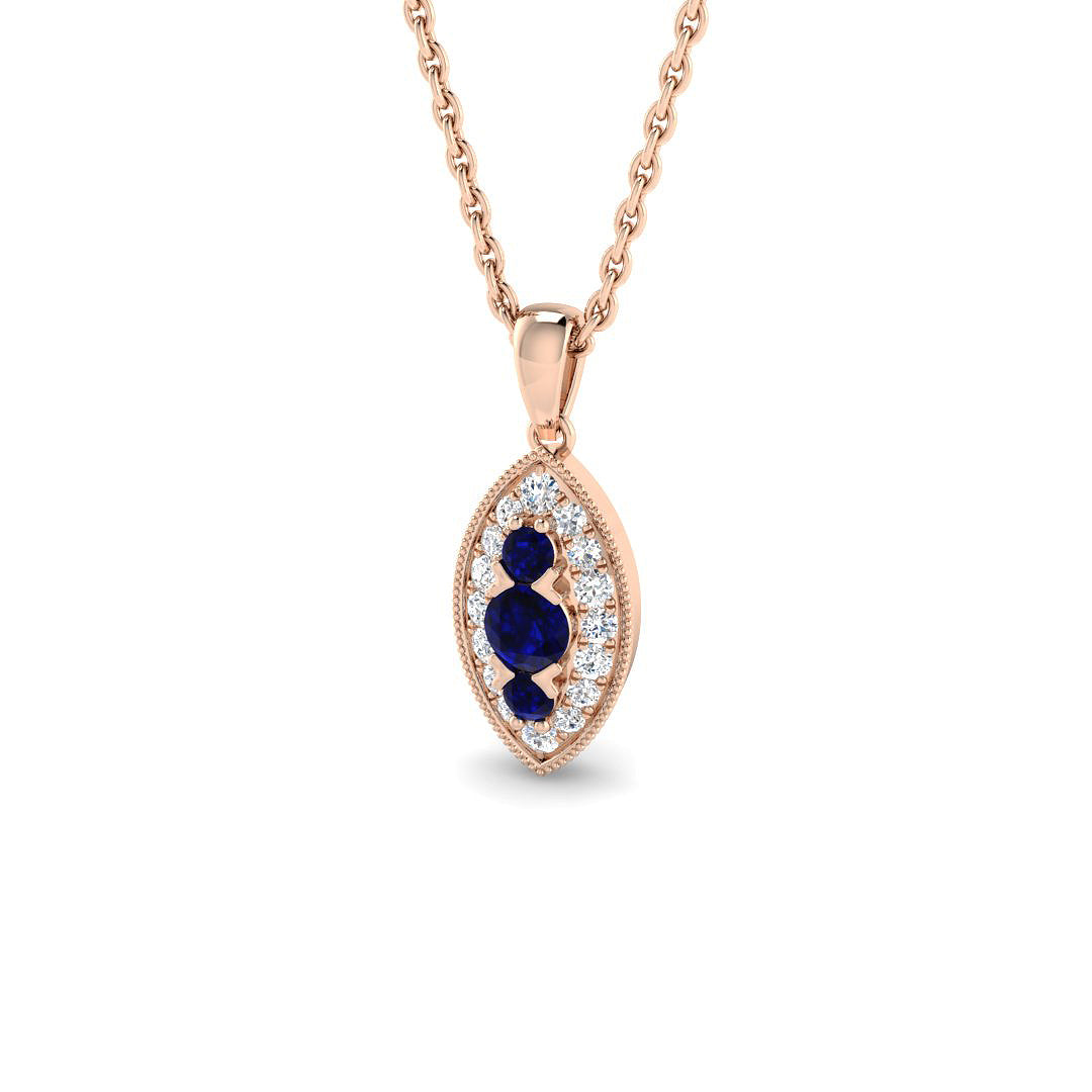 Blue Sapphire Diamond Ring 0.21ct – SP4924~BS – 18k Rose Gold