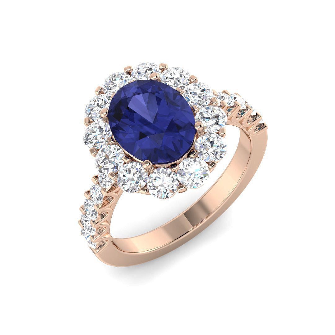 Tanzanite Diamond Ring 3.61ct – SL6766~TZ – 18k Rose Gold