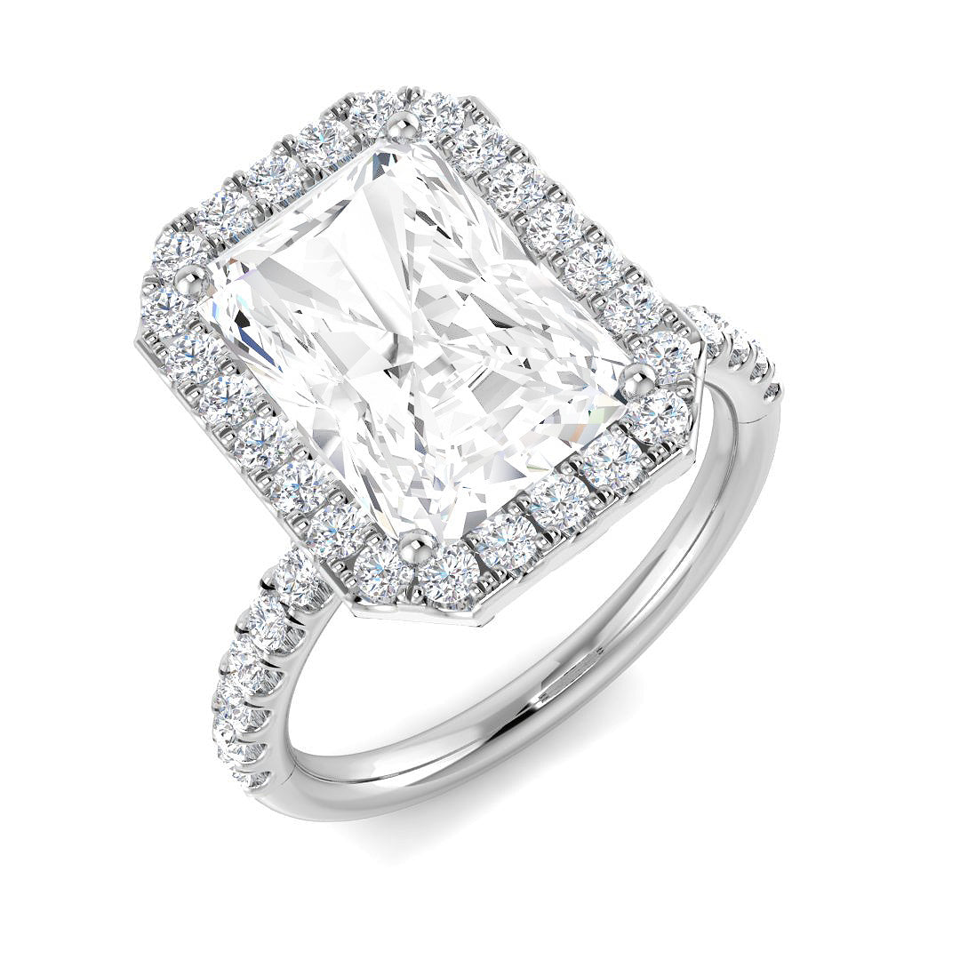 Halo Diamond Ring 0.98ct–5.71ct – SL9675 – 18k White Gold