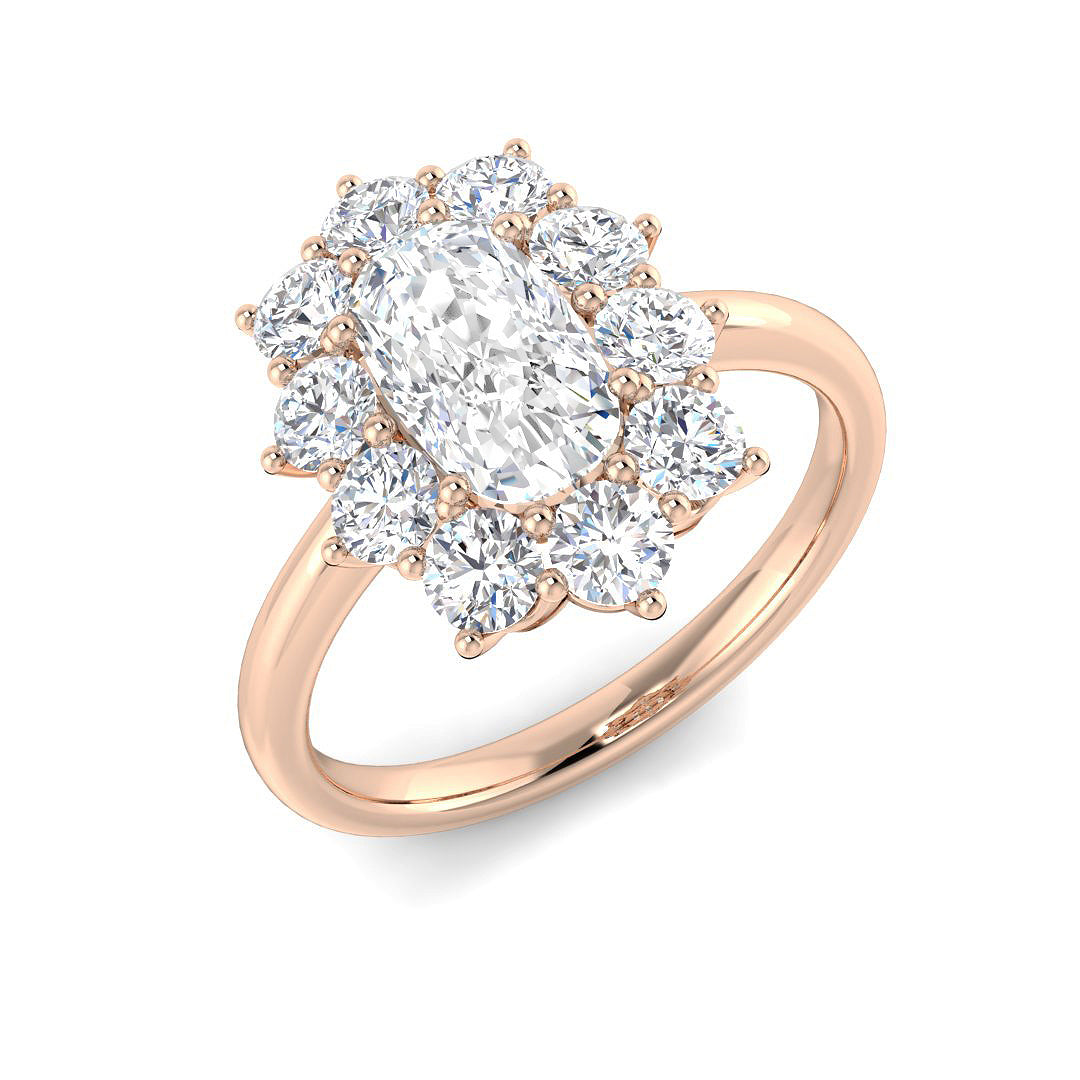Cluster Lab-Grown Diamond Ring 1.93ct–6.13ct – SR6959 – 18k Rose Gold