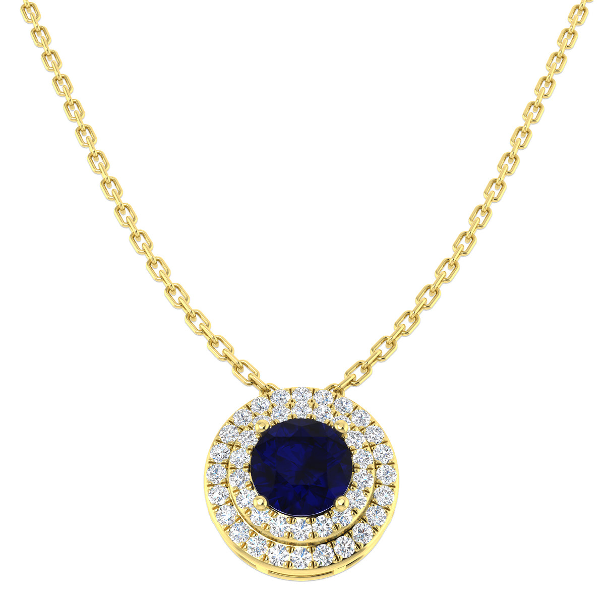 Blue Sapphire Diamond Ring 0.96ct – BJN0029~BS – 18k Yellow Gold