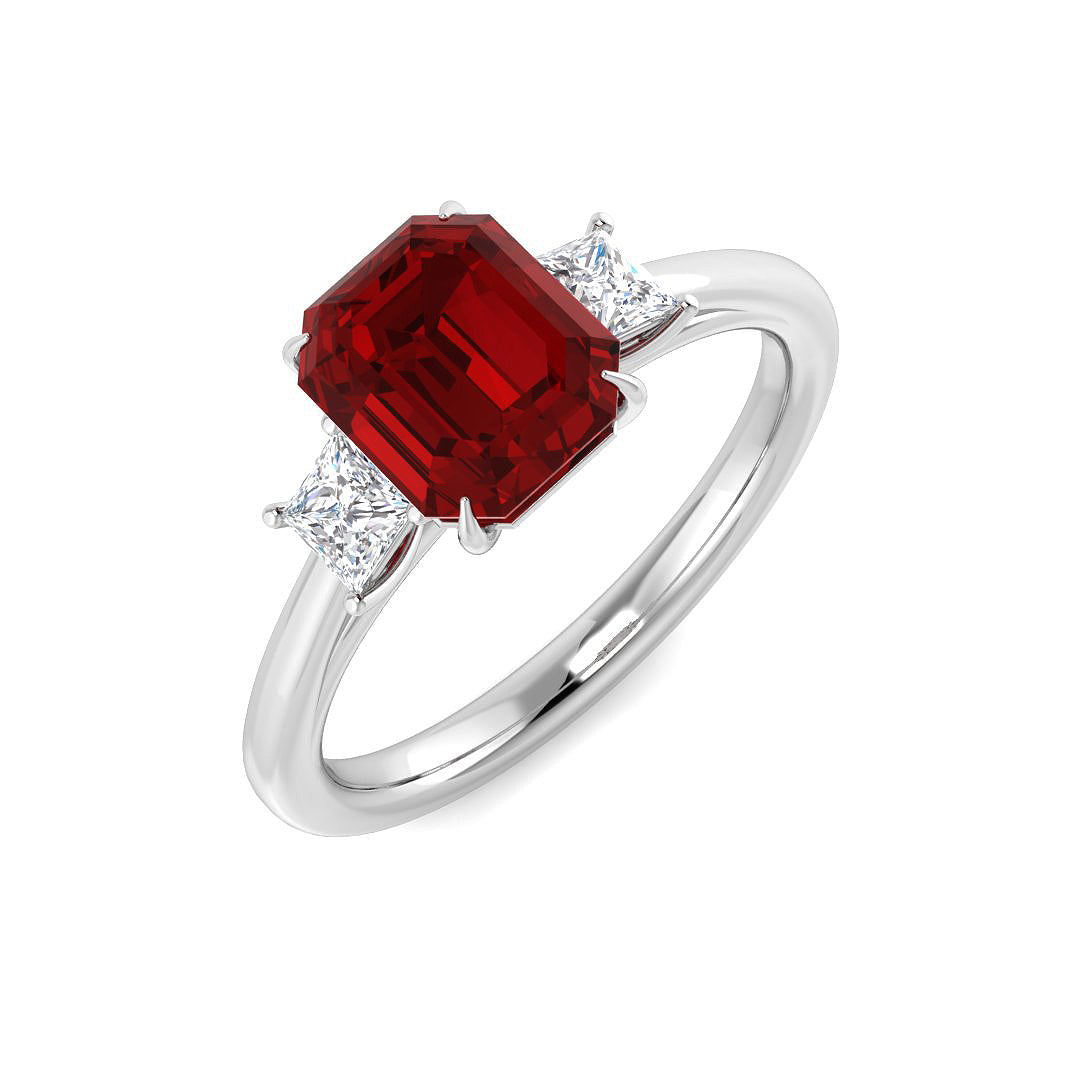 Ruby Diamond Ring 2.15ct – SR2298~RY – 18k White Gold