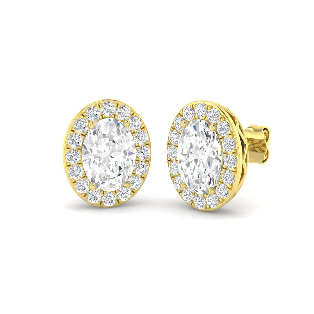 Halo Lab-Grown Diamond Ring 3.76ct – SE7303 – 18k Yellow Gold