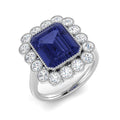 Vintage Diamond Ring 5.8ct – SR7676~TZ – 18k White Gold