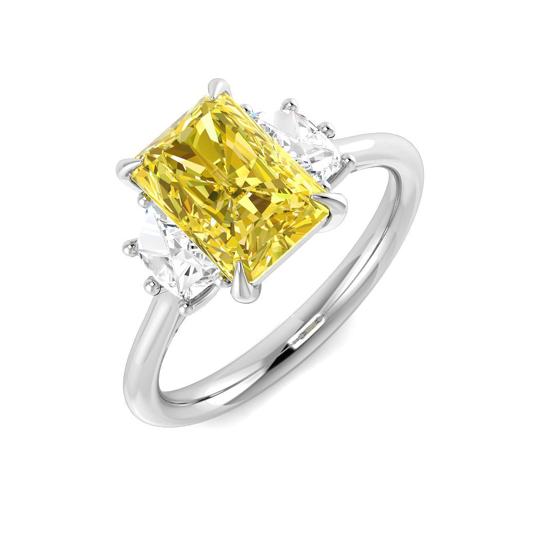 Three Stone Lab-Grown Diamond Ring 2.71ct–4.38ct – SR6948~LGYD – 18k White Gold