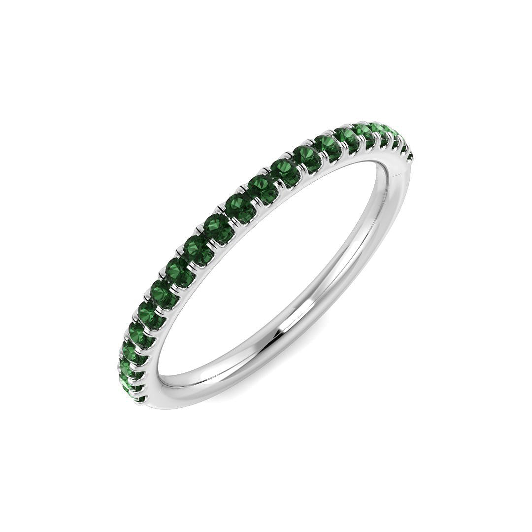 Half Eternity Diamond Ring 0.26ct – SR7957~GRN – 18k White Gold