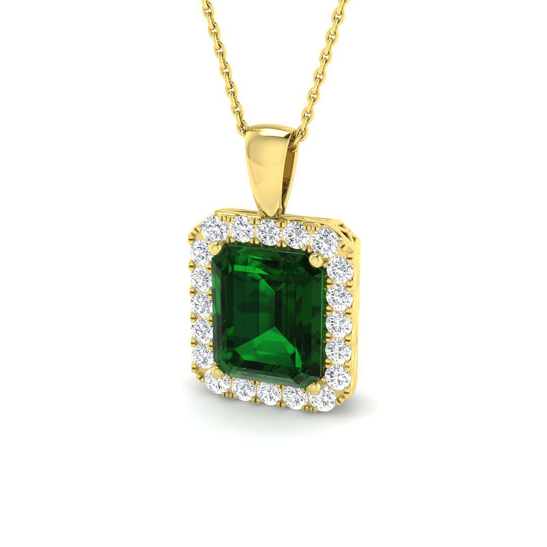 Emerald Diamond Ring 2.45ct–4.77ct – SP3922~EM – 18k Yellow Gold
