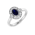 Halo Diamond Ring 0.86ct – SR7505~BLU – 18k White Gold