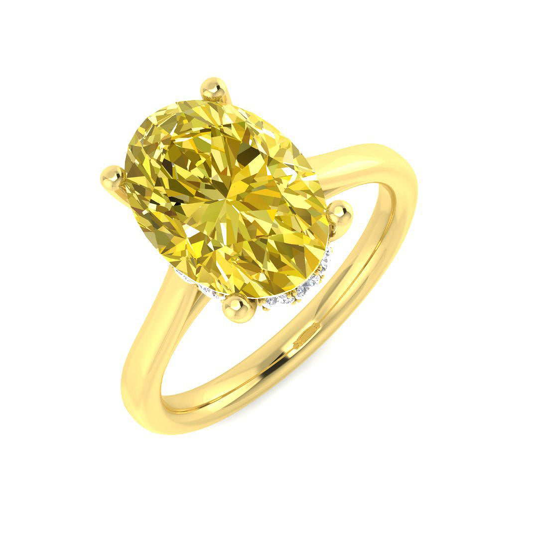 Engagement Lab-Grown Diamond Ring 2.24ct–4.2ct – SR7646~LGYD – 18k Yellow Gold