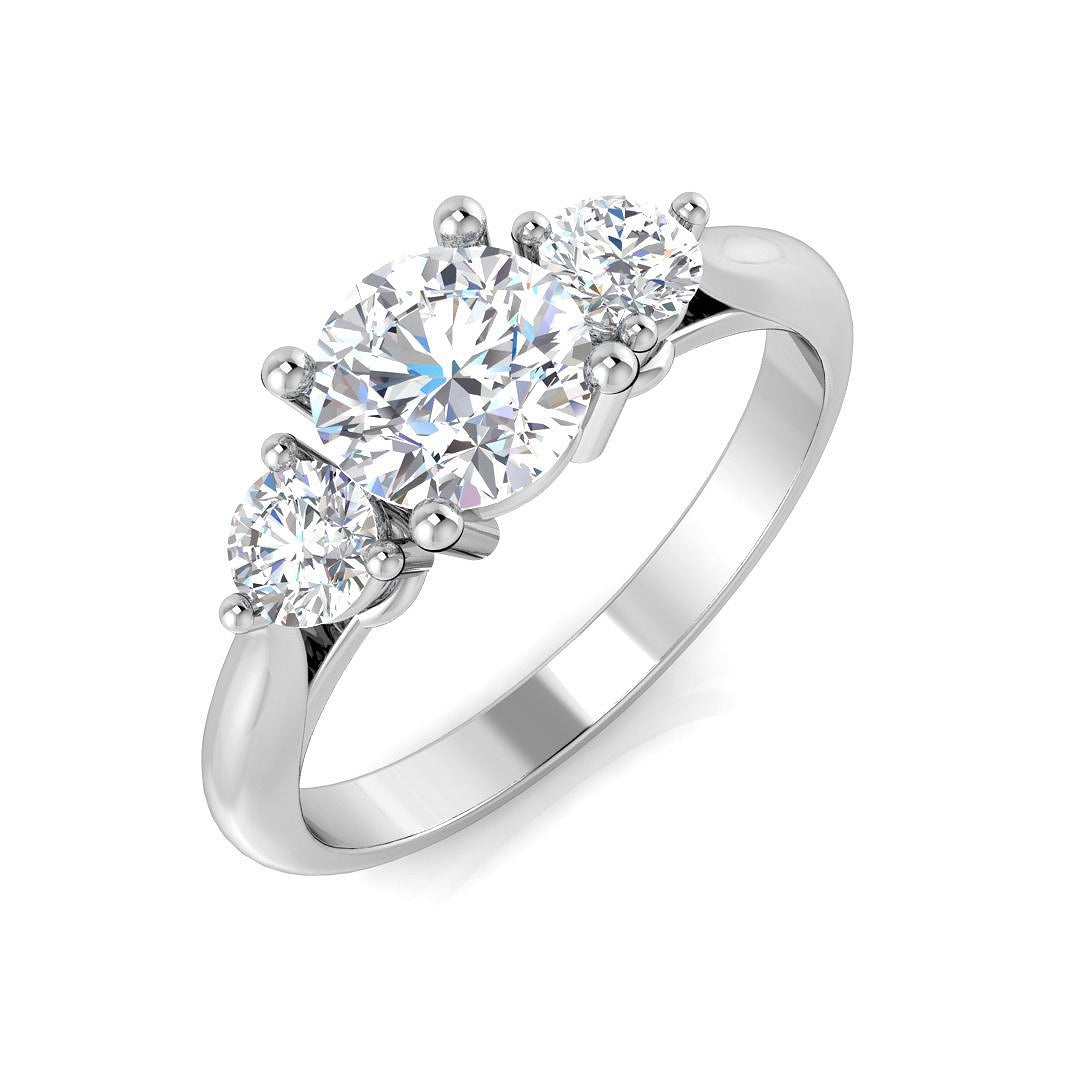 Three Stone Diamond Ring 0.48ct – XYR5409 – 18k White Gold