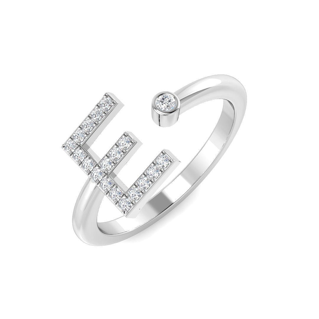 Initials Diamond Ring 0.1ct – SR6725 – 18k White Gold