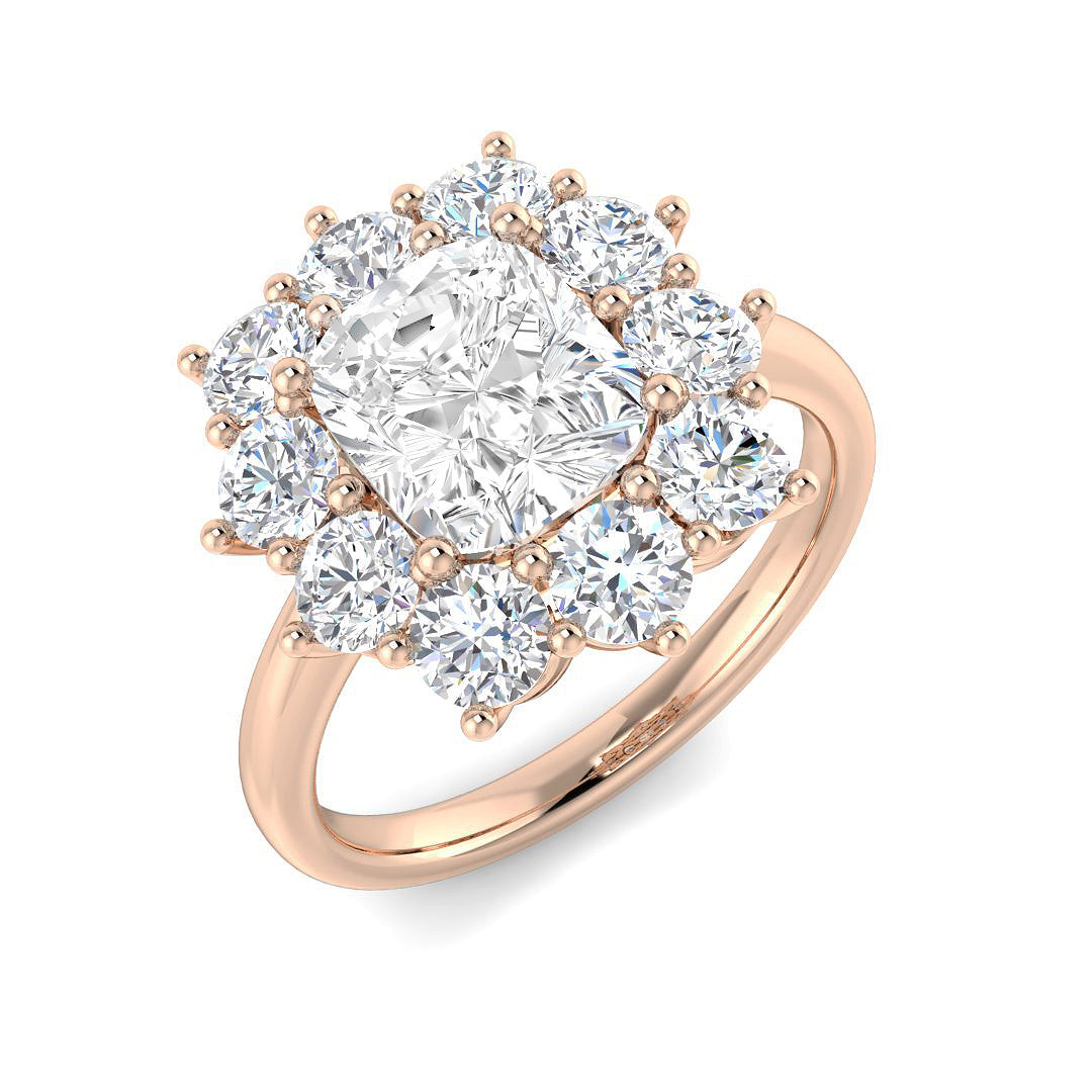 Cluster Lab-Grown Diamond Ring 1.93ct–6.13ct – SR6959 – 18k Rose Gold