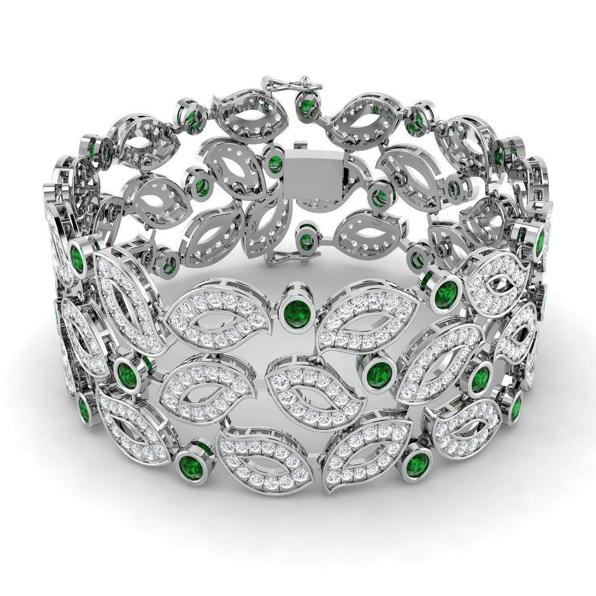 Emerald Diamond Ring 9.2ct – SB3011~EM – 18k White Gold
