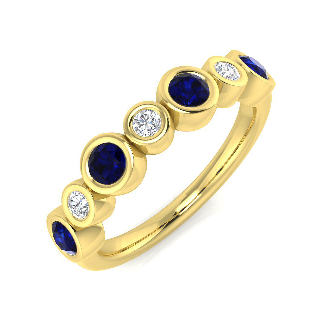 7 Stone Diamond Ring 0.72ct–0.84ct – SR2646~BS – 18k Yellow Gold