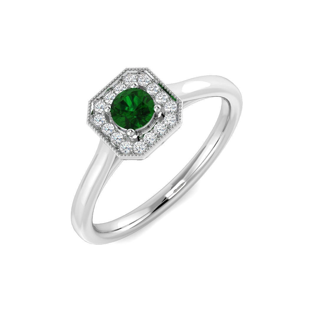 Vintage Diamond Ring 0.24ct – SR7978~EM – 18k White Gold