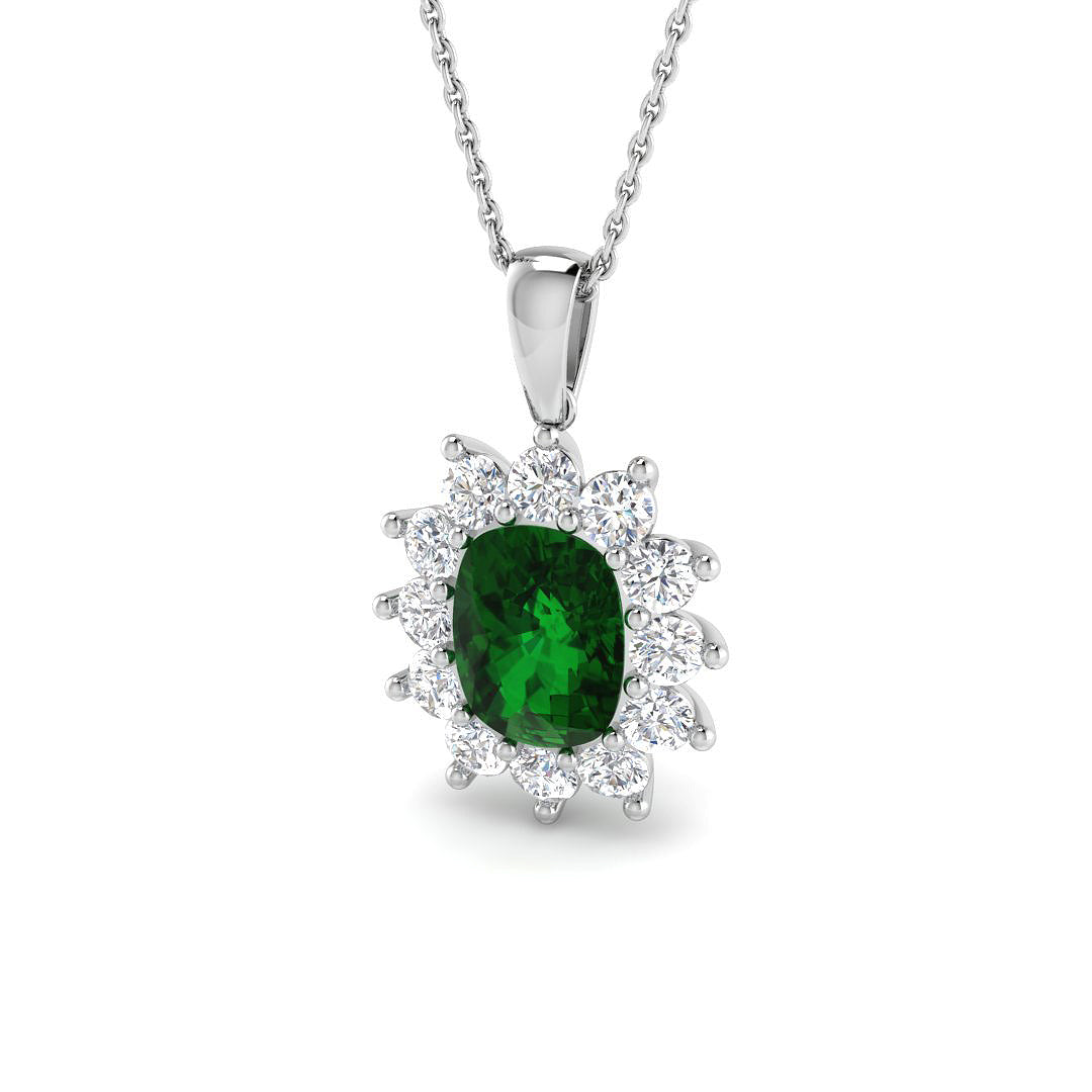 Emerald Lab-Grown Diamond Ring 3.01ct–5.49ct – SP6664~EM – 18k White Gold
