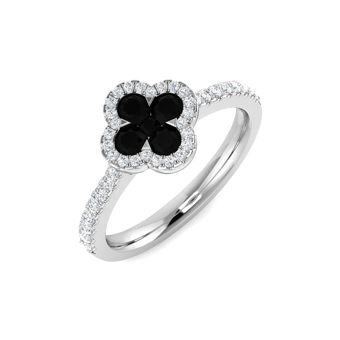 Clover Diamond Ring 0.55ct – SR7375~BD – 18k White Gold